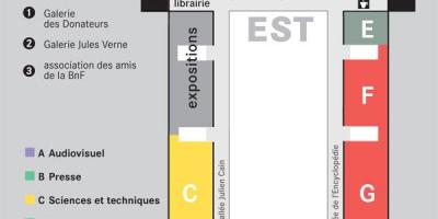 Kaart van Die Bibliothéque nationale de France - vloer 1