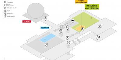 Kaart van Die Cité des Sciences et de l'Industrie Vlak -2