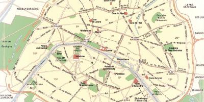 Kaart van Die Parys Parke