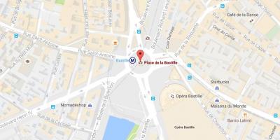 Kaart van Die Place de la Bastille