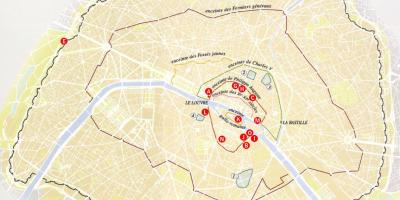 Kaart van die Stad mure van Parys
