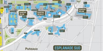 Kaart van La Défense Suid-Esplanade