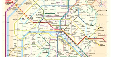 Kaart van Parys metro