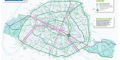 Kaart van Parys fiets