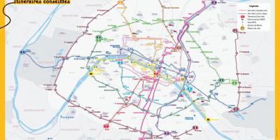 Kaart van Parys fiets ry