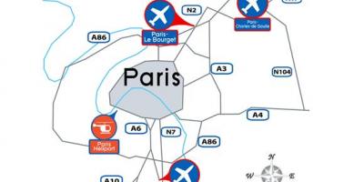 Kaart van Parys airport