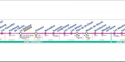 Kaart van Parys Tram T2