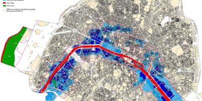 Kaart van Parys vloed