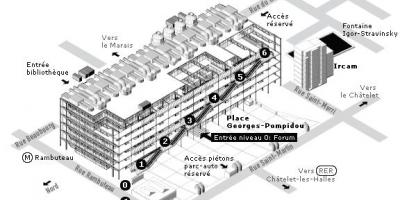 Kaart van die Pompidou-Sentrum